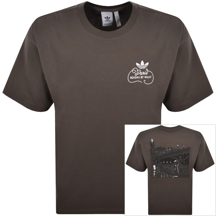 adidas Originals Paris View T Shirt Brown | Mainline Menswear us